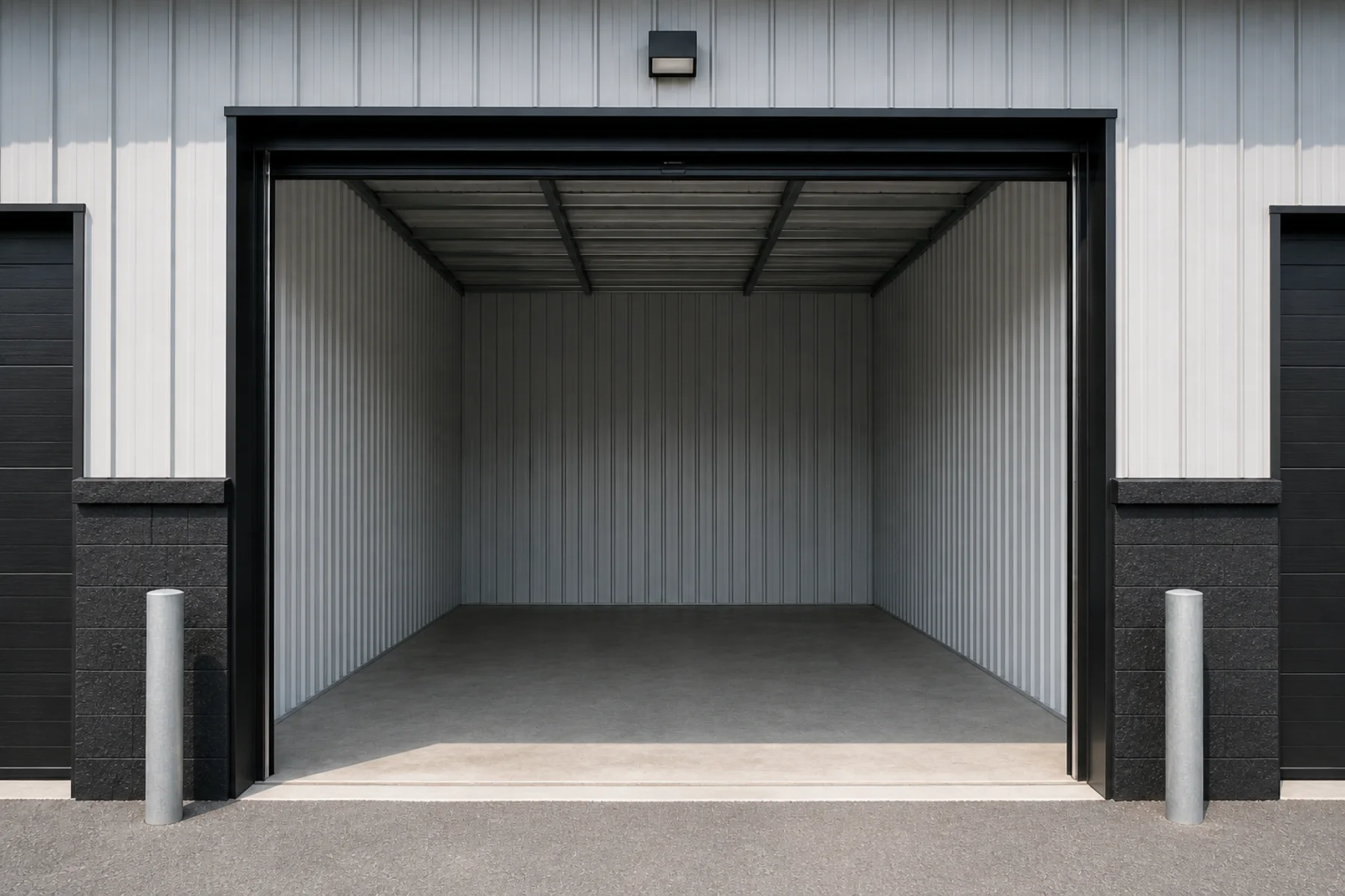 Intérieur propre et vide d'une unité d'entreposage StoreX